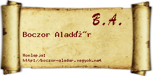 Boczor Aladár névjegykártya